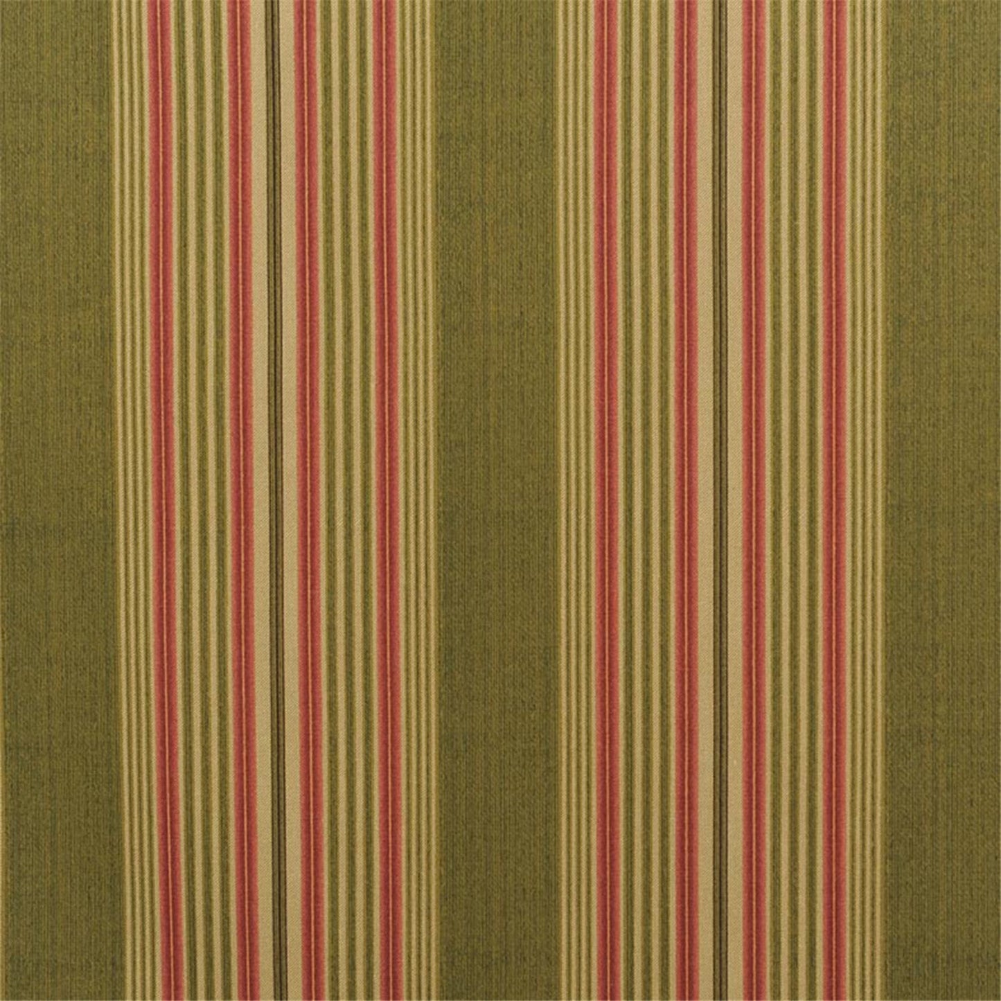 Vintage Olive Green & Red Stripe Upholstery Fabric