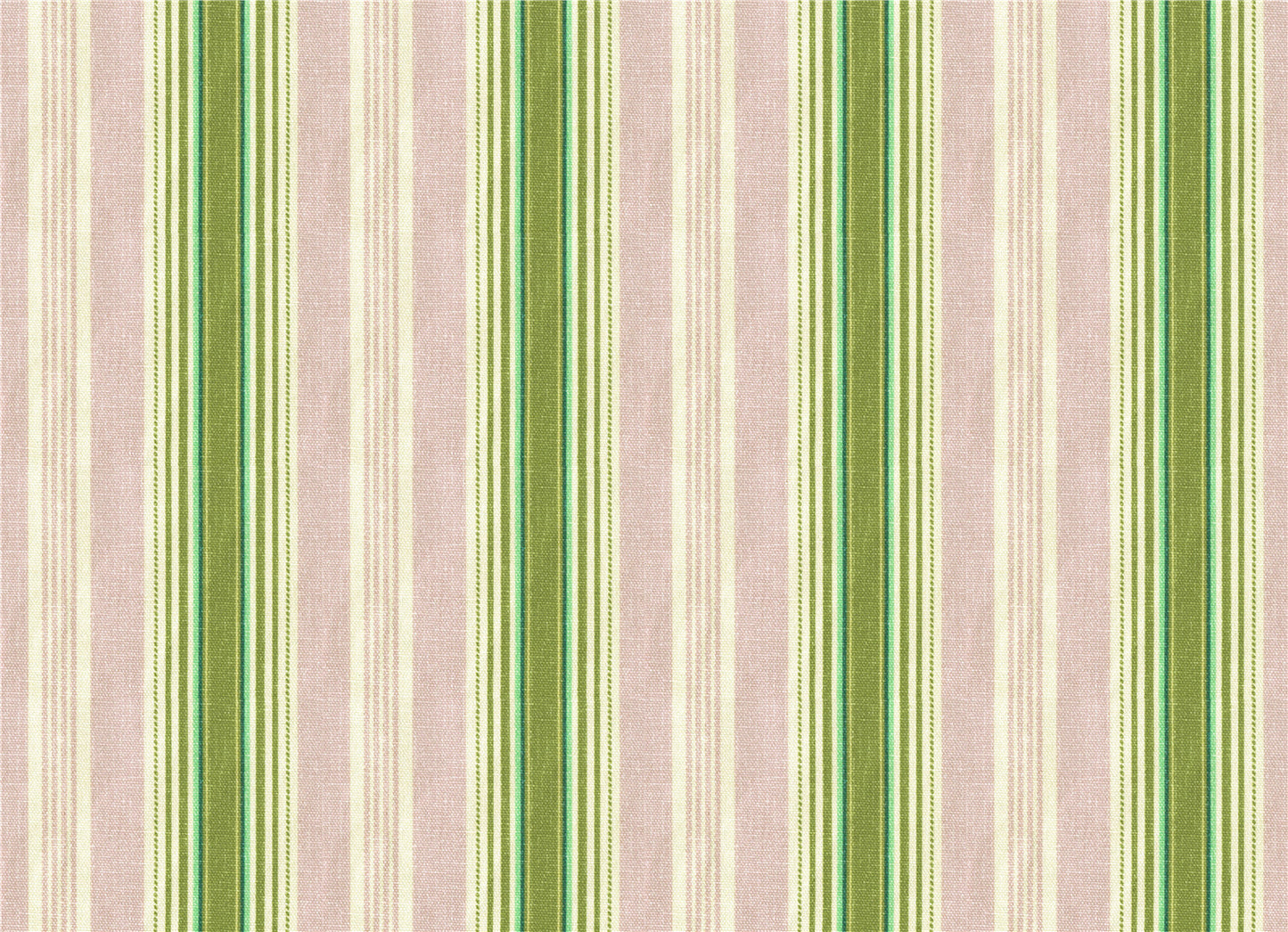 Chic Sage Green & Blush Pink Stripe Fabric - Natural Texture Upholstery & Crafting Material