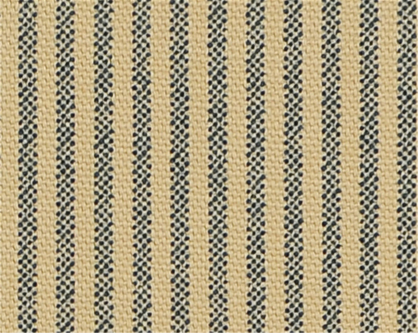 Classic Ticking Stripe Fabric - Tan/Natural & Navy Dot Pattern