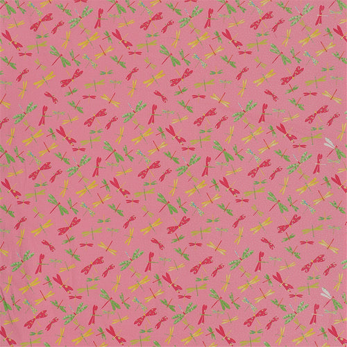 Sweet Pink Dragonfly Print Cotton Fabric for Quilting and Crafts
