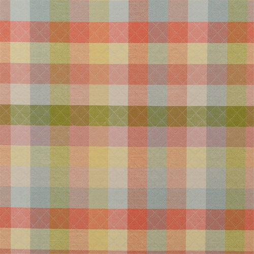 Pastel Plaid Woven Fabric - Soft Rainbow Check with Quilted Texture
