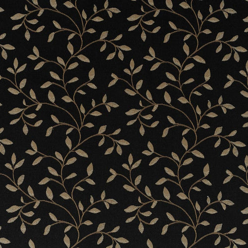 Elegant Black & Gold Vine Leaf Jacquard Upholstery Fabric