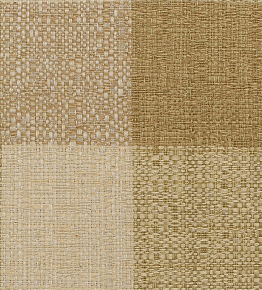Chic Woven Plaid Fabric - Natural Beige & Tan Check for Upholstery & Crafting