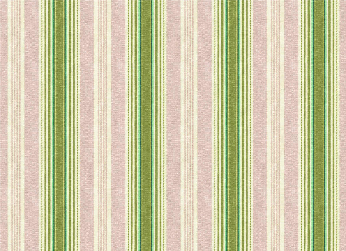 Chic Sage Green & Blush Pink Stripe Fabric - Natural Texture Upholstery & Crafting Material