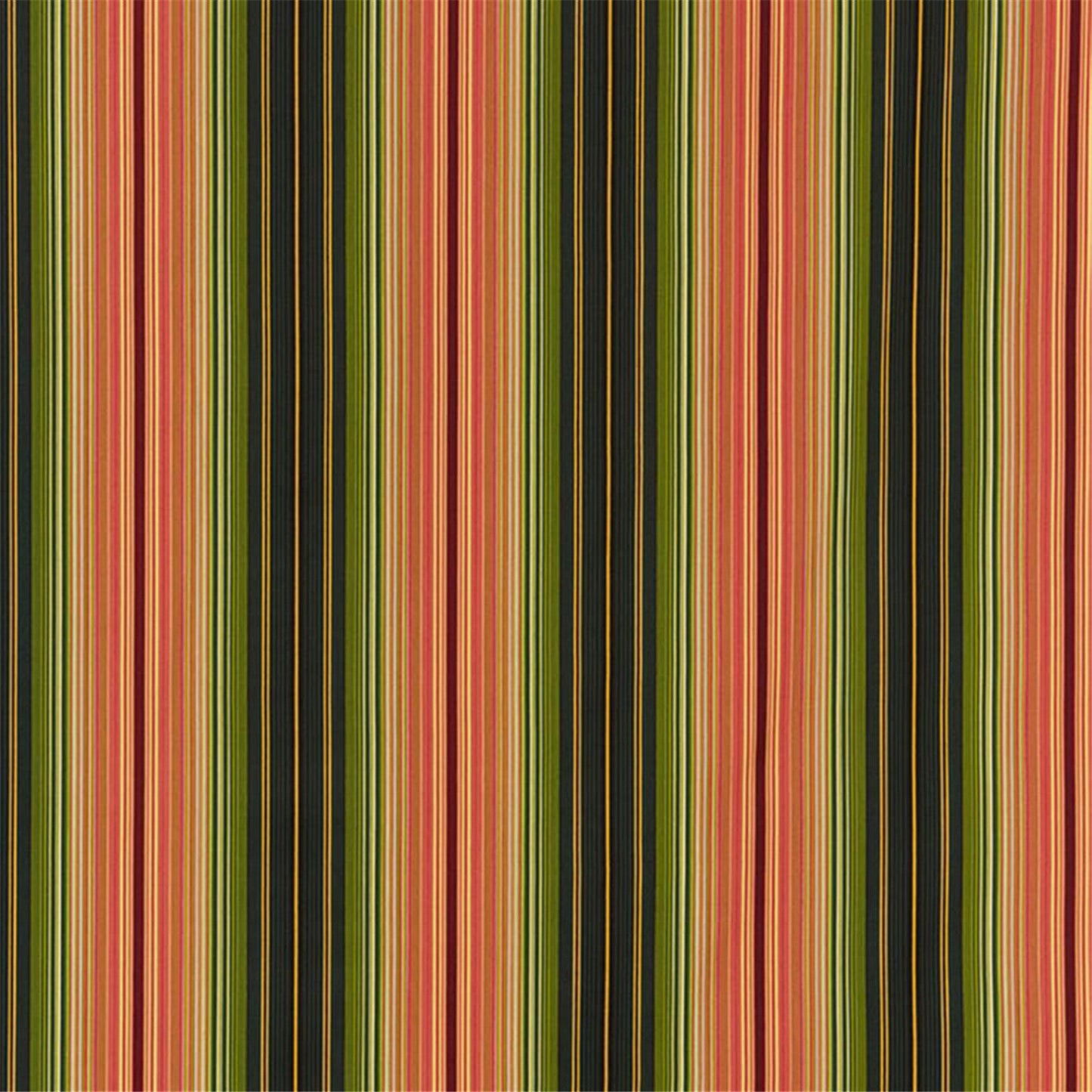 Vibrant Multi-Stripe Fabric: Terracotta, Olive Green & Black Vertical Stripes - Durable Upholstery & Craft Material