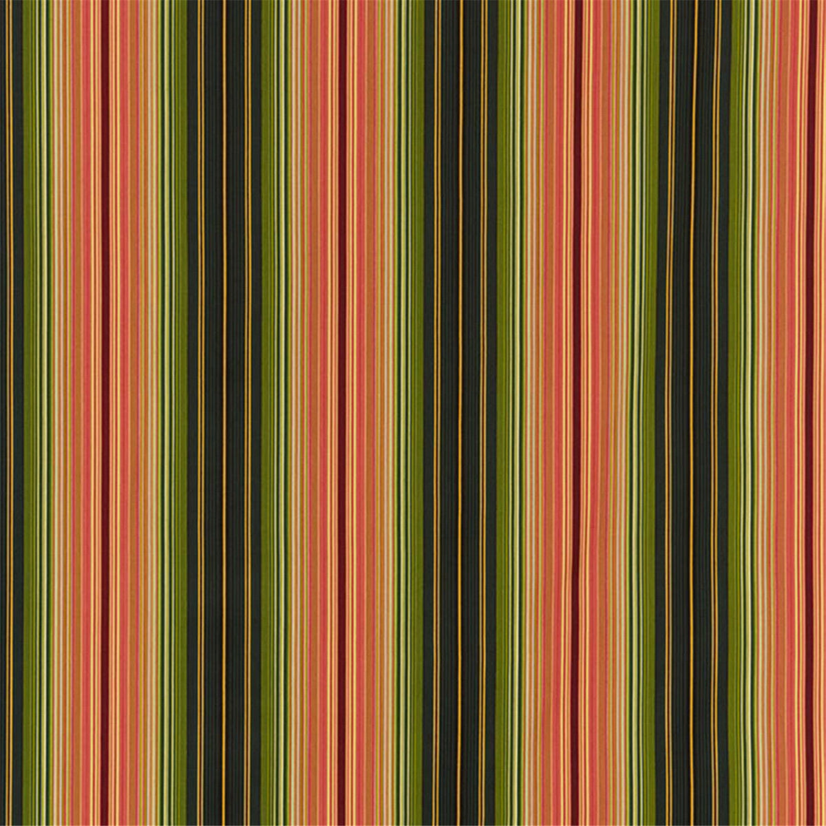 Vibrant Multi-Stripe Fabric: Terracotta, Olive Green & Black Vertical Stripes - Durable Upholstery & Craft Material