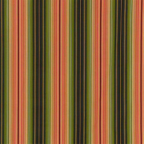Vibrant Multi-Stripe Fabric: Terracotta, Olive Green & Black Vertical Stripes - Durable Upholstery & Craft Material