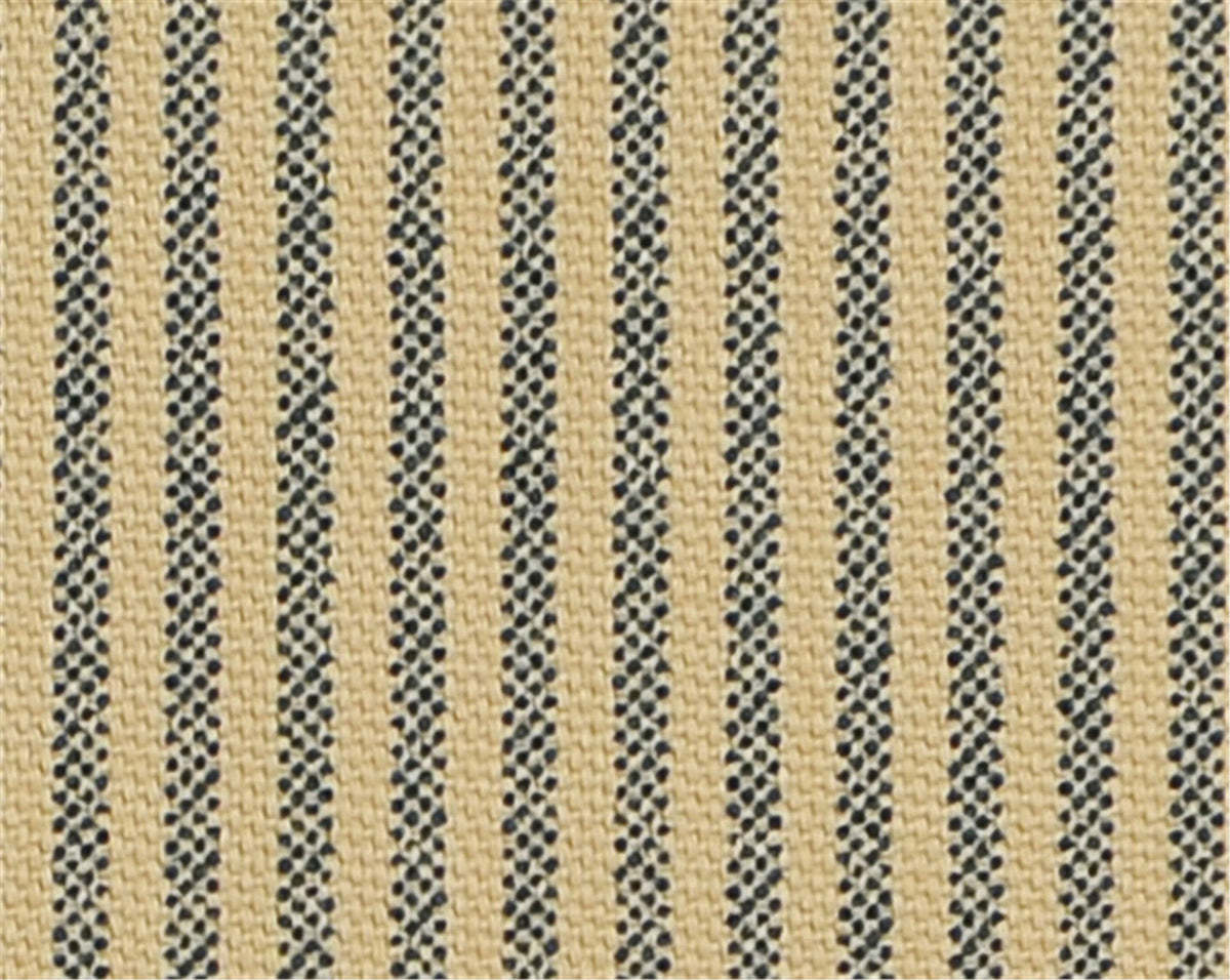 Classic Ticking Stripe Fabric - Tan/Natural & Navy Dot Pattern