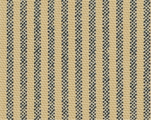 Classic Ticking Stripe Fabric - Tan/Natural & Navy Dot Pattern