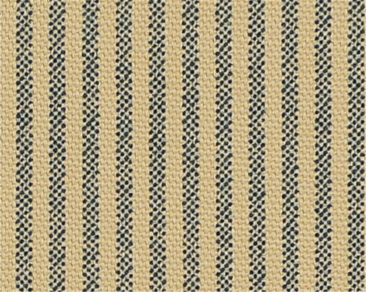 Classic Ticking Stripe Fabric - Tan/Natural & Navy Dot Pattern