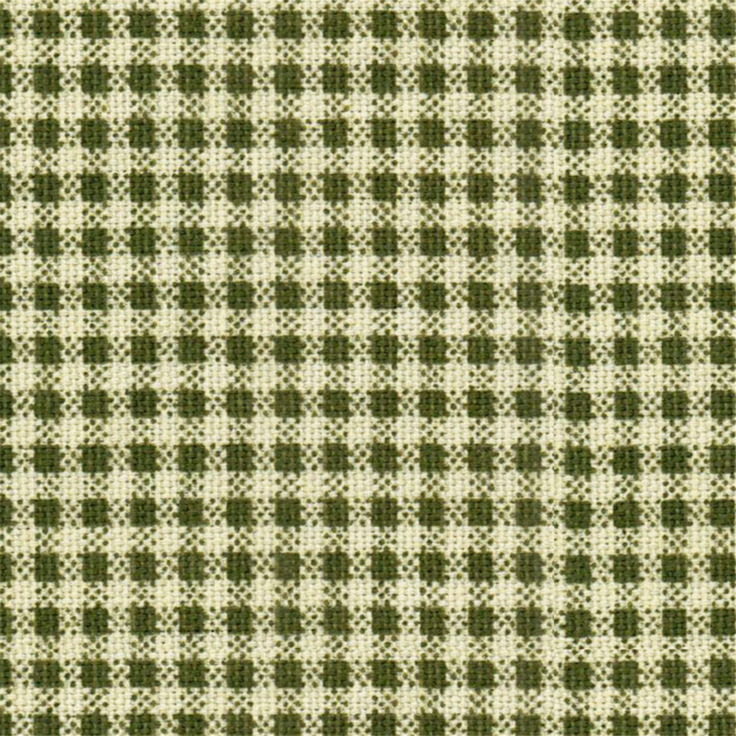 Classic Olive Green Gingham Check Fabric - Rustic Country Style Woven Cloth