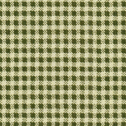 Classic Olive Green Gingham Check Fabric - Rustic Country Style Woven Cloth