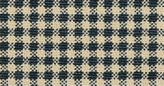 Classic Navy & Beige Houndstooth Upholstery Fabric - Jacquard Woven