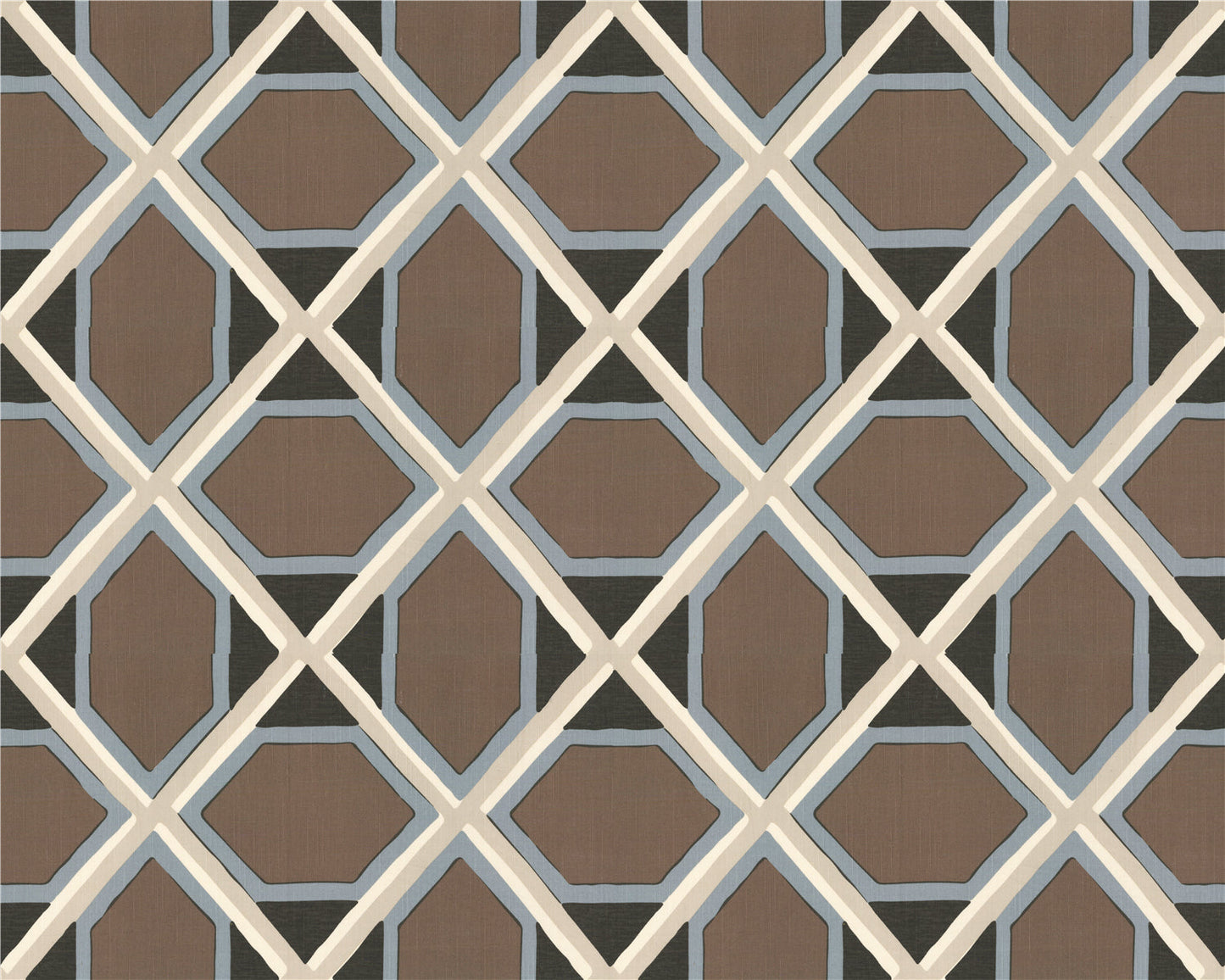 Chic Geometric Trellis Fabric in Earth Tones