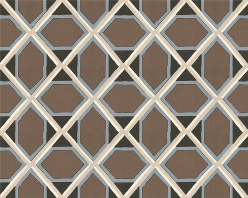 Chic Geometric Trellis Fabric in Earth Tones