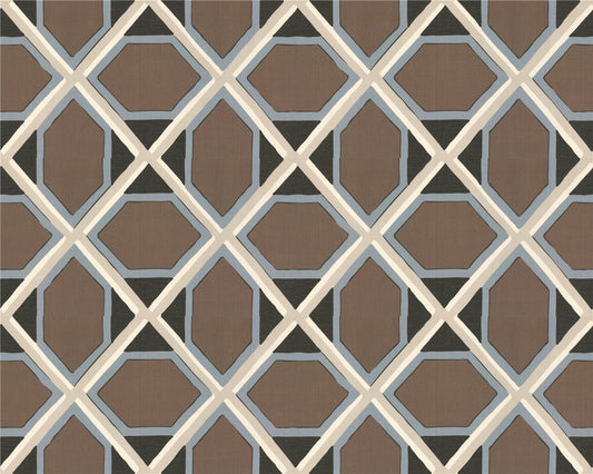 Chic Geometric Trellis Fabric in Earth Tones