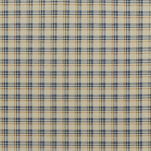 Classic Beige & Blue Plaid Cotton Fabric for Home Decor & Quilting