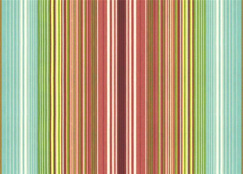 Vintage-Inspired Multi-Stripe Fabric - Earthy Terracotta & Teal Pinstripe Textile