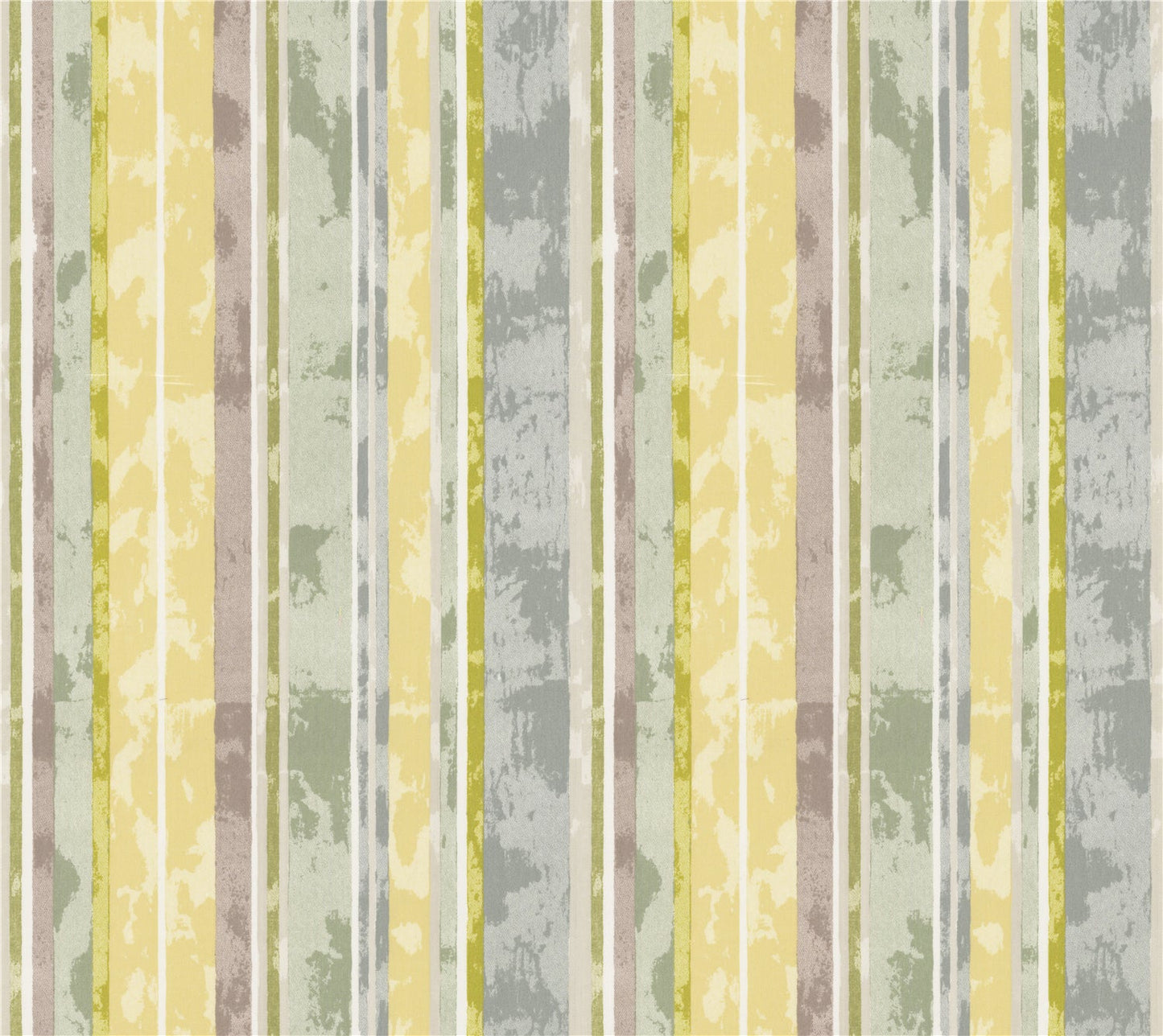 Washed Multi-Stripe Fabric - Vintage Farmhouse Style in Soft Yellow, Sage Green & Grey