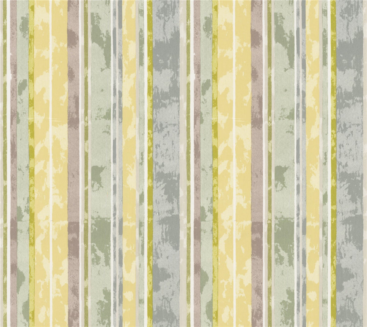 Washed Multi-Stripe Fabric - Vintage Farmhouse Style in Soft Yellow, Sage Green & Grey