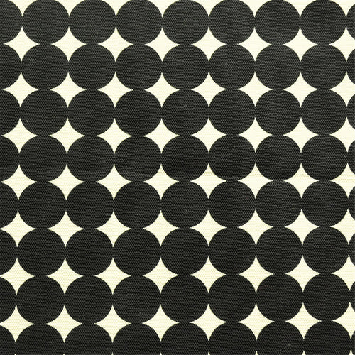 Mid-Century Modern Black and Cream Geometric Dot Fabric