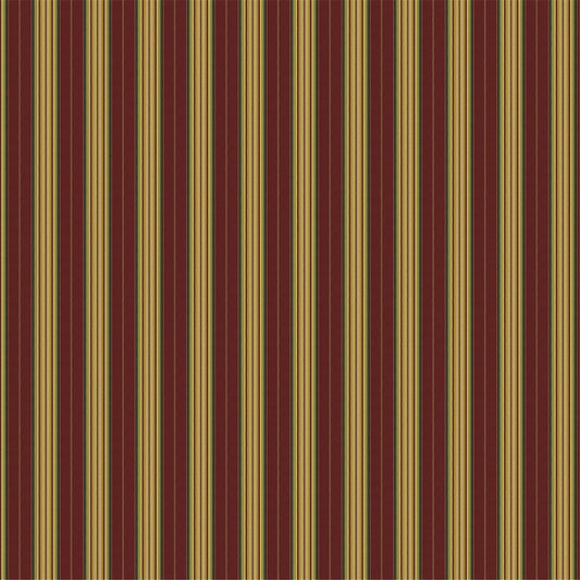 Classic Regency Stripe Fabric - Burgundy & Gold Upholstery Material