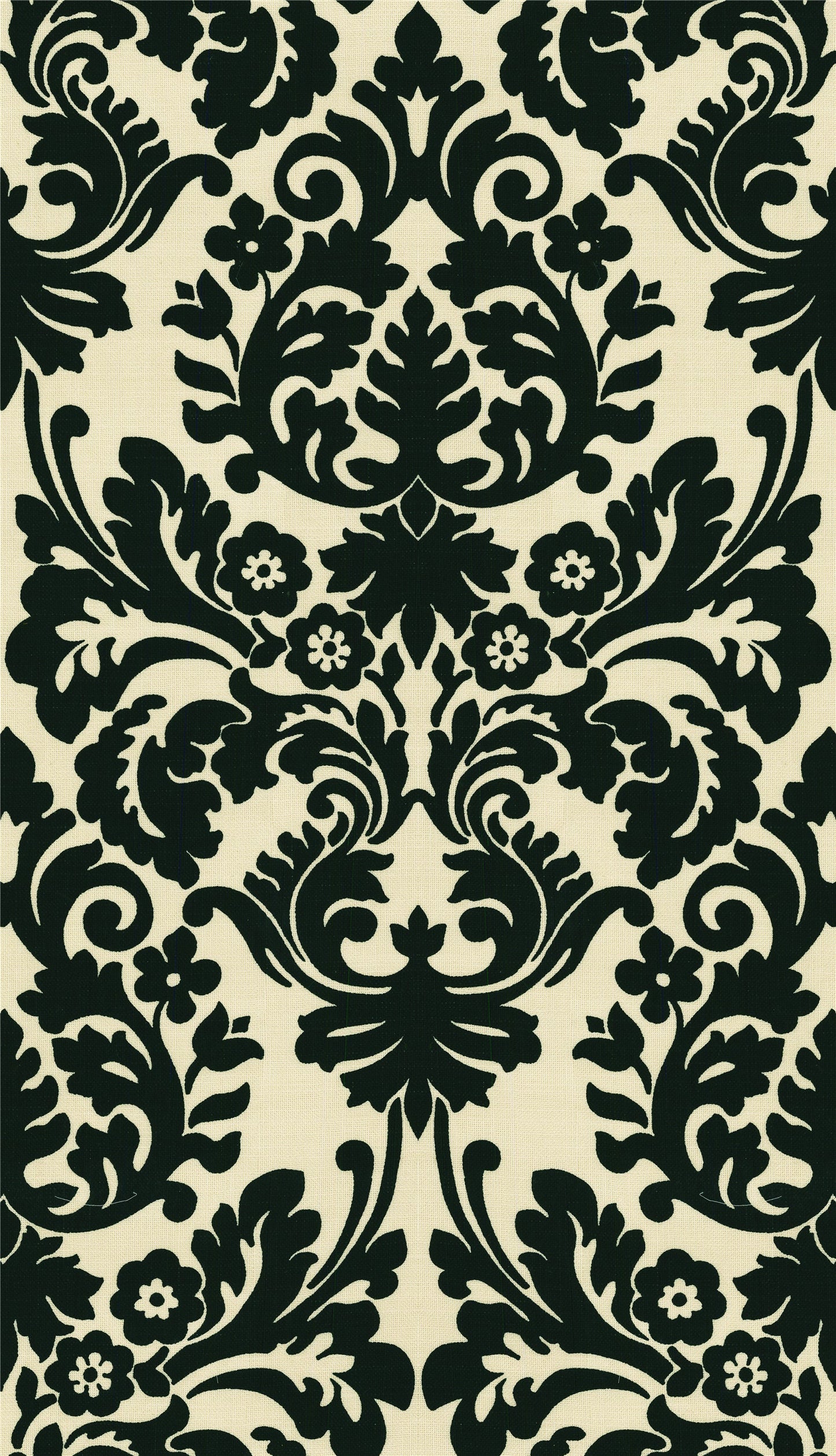 Classic & Elegant: Black & Ivory Grand Damask Upholstery Fabric - Regal Baroque Print