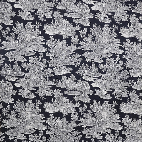 Classic Navy & White Toile de Jouy Upholstery Fabric