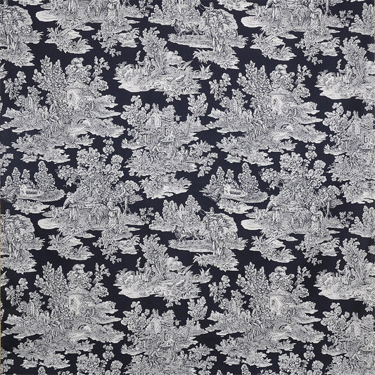 Classic Navy & White Toile de Jouy Upholstery Fabric