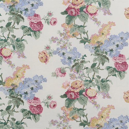 Vintage English Rose & Lilac Chintz Floral Fabric