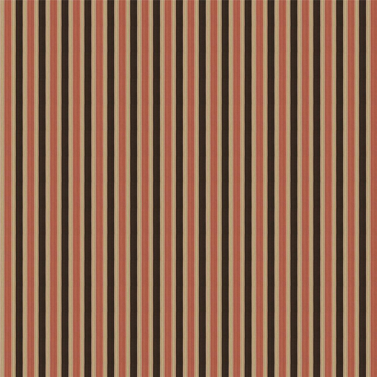 Classic Vertical Stripe Fabric - Terracotta, Espresso & Beige