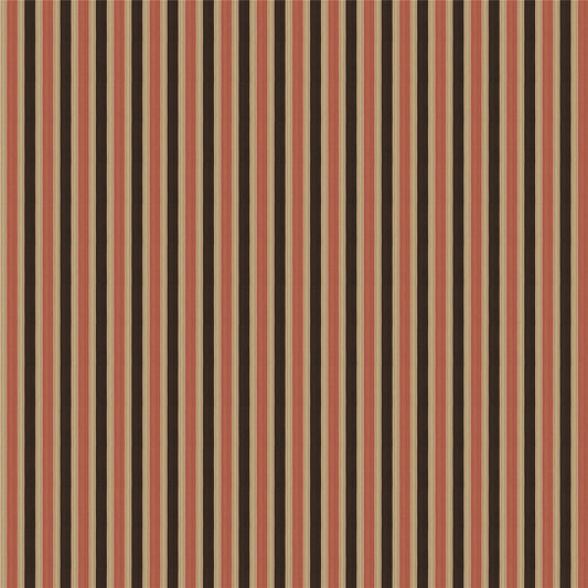Classic Vertical Stripe Fabric - Terracotta, Espresso & Beige