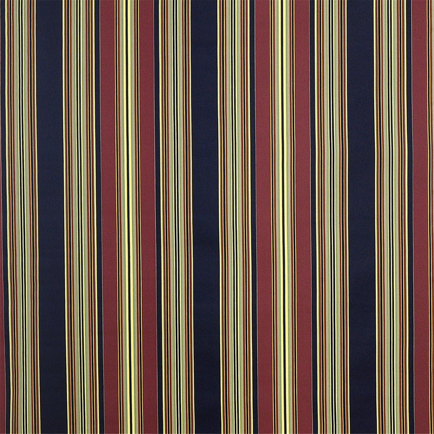 Regal Multi-Stripe Fabric: Deep Navy, Wine Red, and Gold Line Pattern