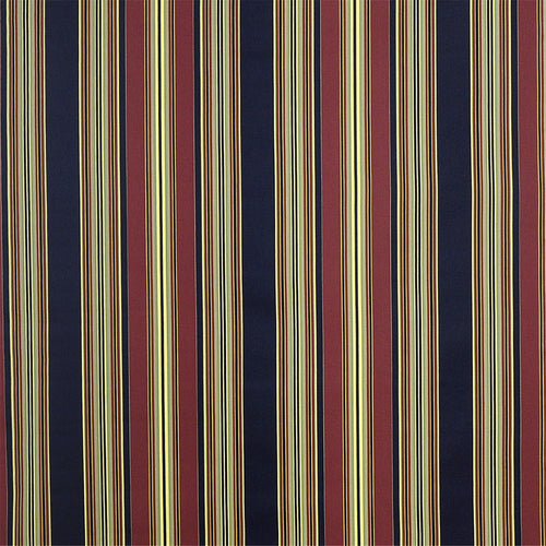 Regal Multi-Stripe Fabric: Deep Navy, Wine Red, and Gold Line Pattern