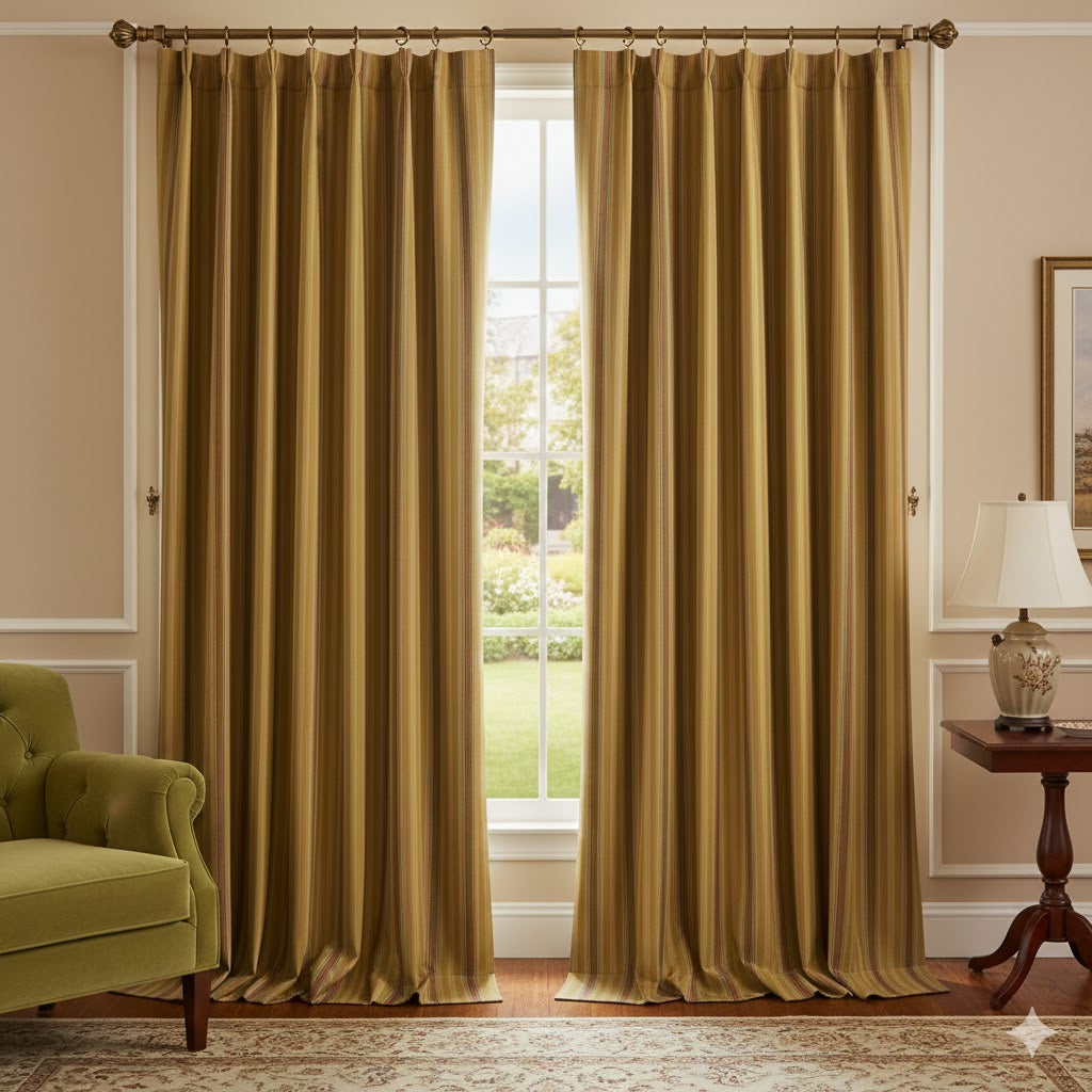 Classic Harvest Stripe Blackout Curtains for Living Room