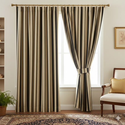 Classic Heritage Stripe Blackout/Room Darkening Curtain Panel