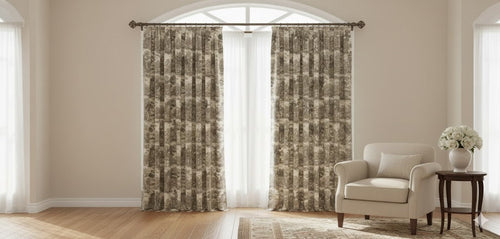 Sepia Toile de Jouy Drapes - Custom Neoclassical Ruins Curtains